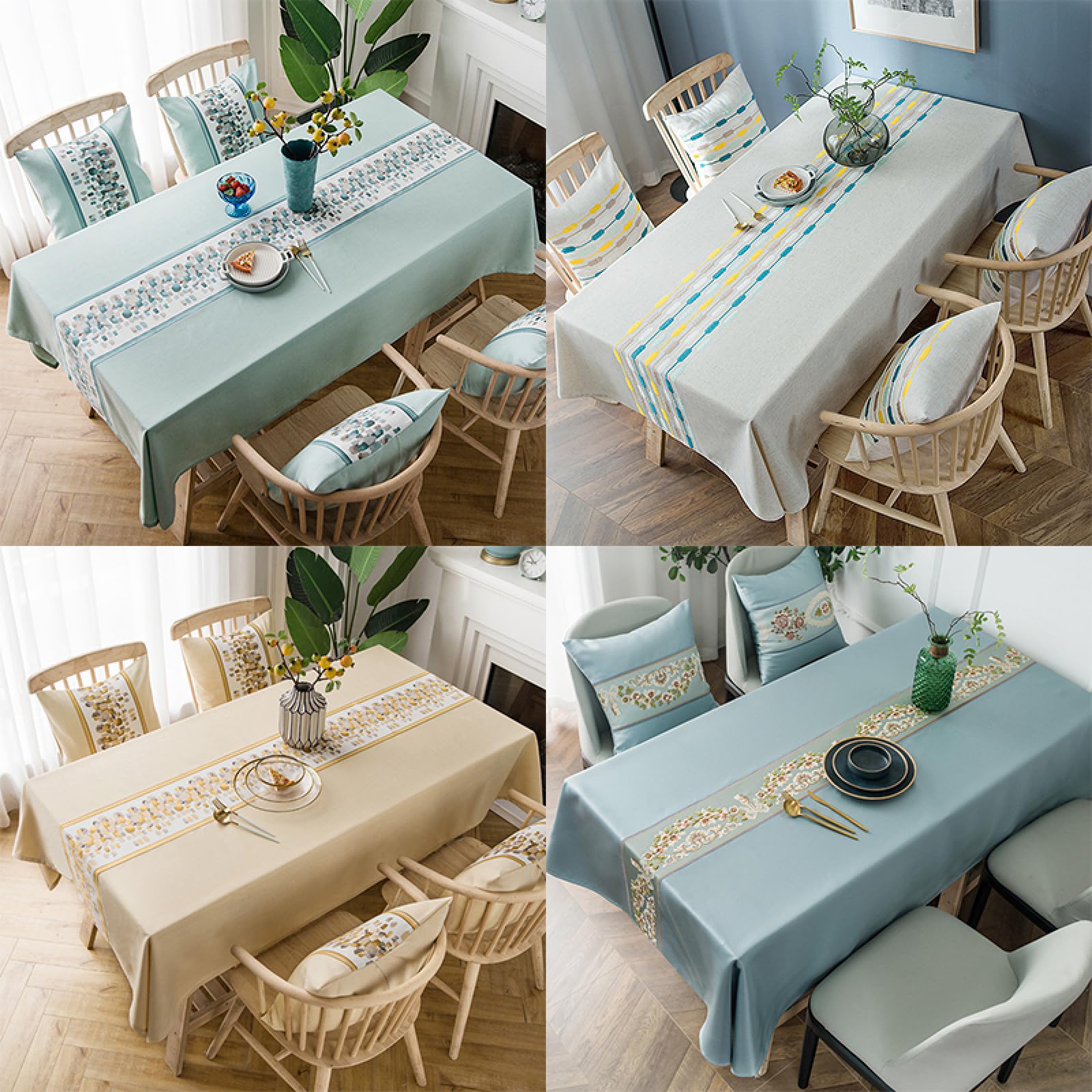 Wachstuchtischdecke Wachstischdecke Breathable Wachstuch Tischdecke Abwischbar Grey Blue 135 × 160cm