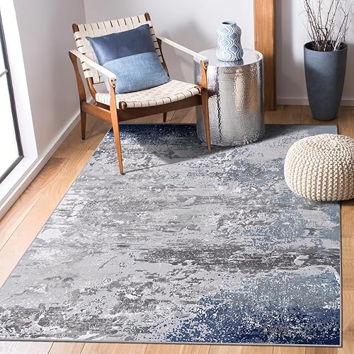 Worxvell Alfombras lavables de 3 x 5 pulgadas, antideslizantes, para dormitorio, alfombra de entrada desgastada, alfombra moderna abstracta para