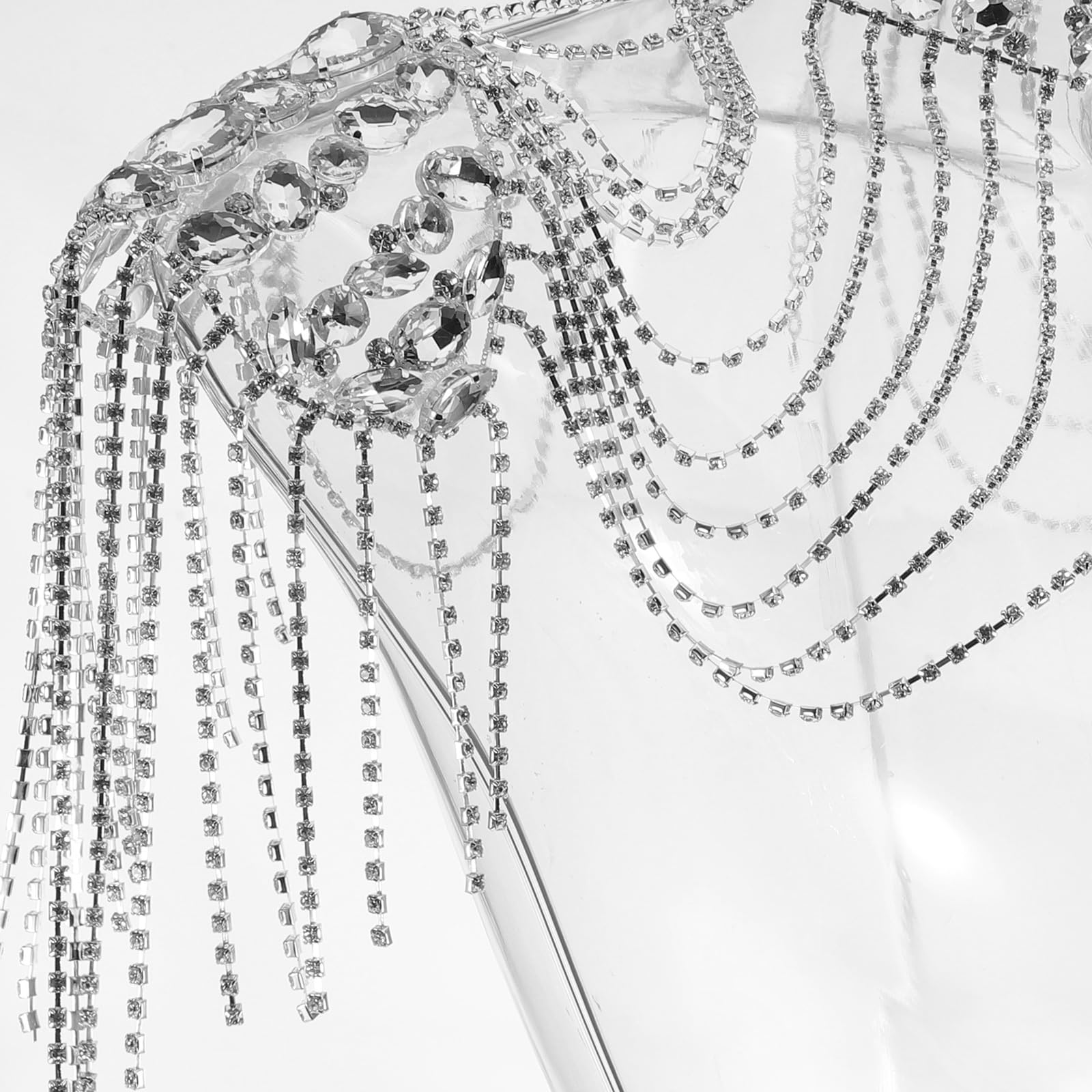 BESPORTBLE Cadena de Hombro Borla Brillante para Mujer Collar de Hombro de Imitación de Gemas Joyería Corporal para Fiestas y Salidas Nocturnas