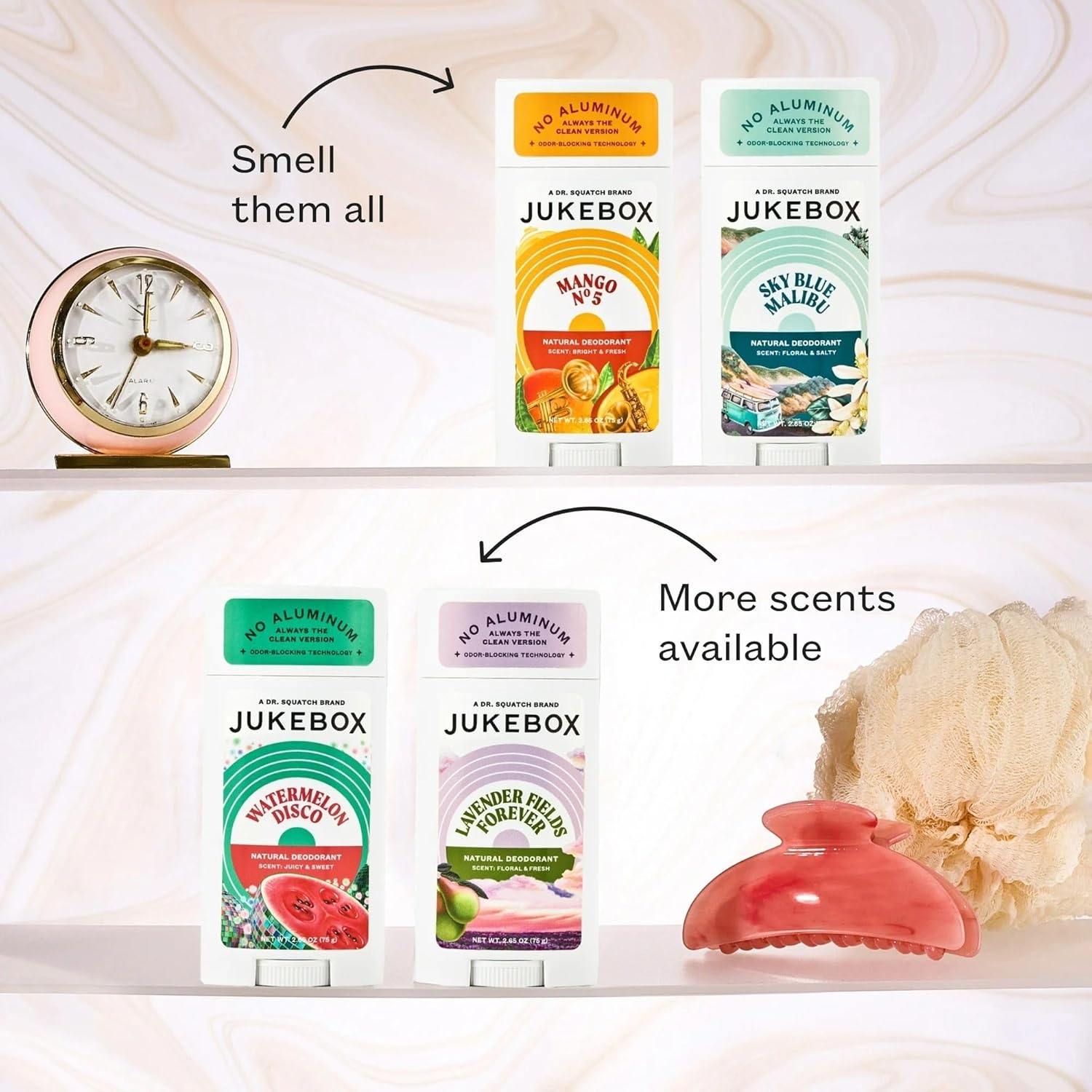 JUKEBOX Natural Deodorant for Women–Mango No. 5 Scent-Aluminum-Free, No Baking Soda, No Harsh Chemicals, Odor Blocking Technology, Mango,White Apricot,Peach-a Dr. Squatch Brand-2.65oz - Image 8