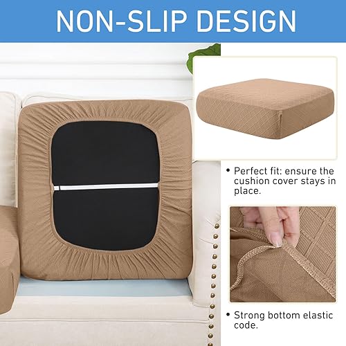 Miniatura 4 de hyha Fundas de cojín de jacquard para sofá, fundas de sofá de diván lavables, con entramado de diamante, fundas de cojín en forma de L para sofá