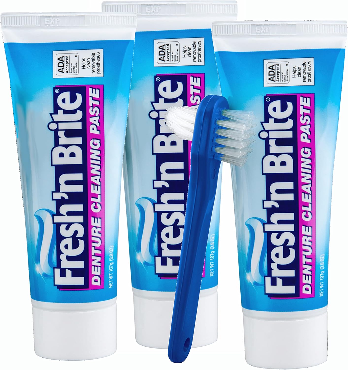 Fresh 'n Brite® Denture Cleaning Paste with Denture Brush, 3.8 oz. Tube
