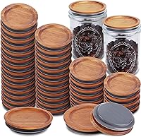 Vista 13 de 6 paquetes de tapas para tarros de masón boca regular y 6 paquetes de tapas para tarros de masón boca ancha, tapas de almacenamiento de albañil