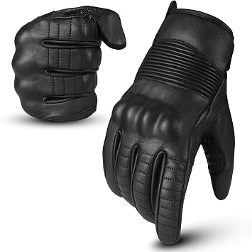 Leather Motorbike Gloves Mens Summer Motorcycle Gloves Racing Gloves leather Gloves ATV Riding Gloves Black Gloves