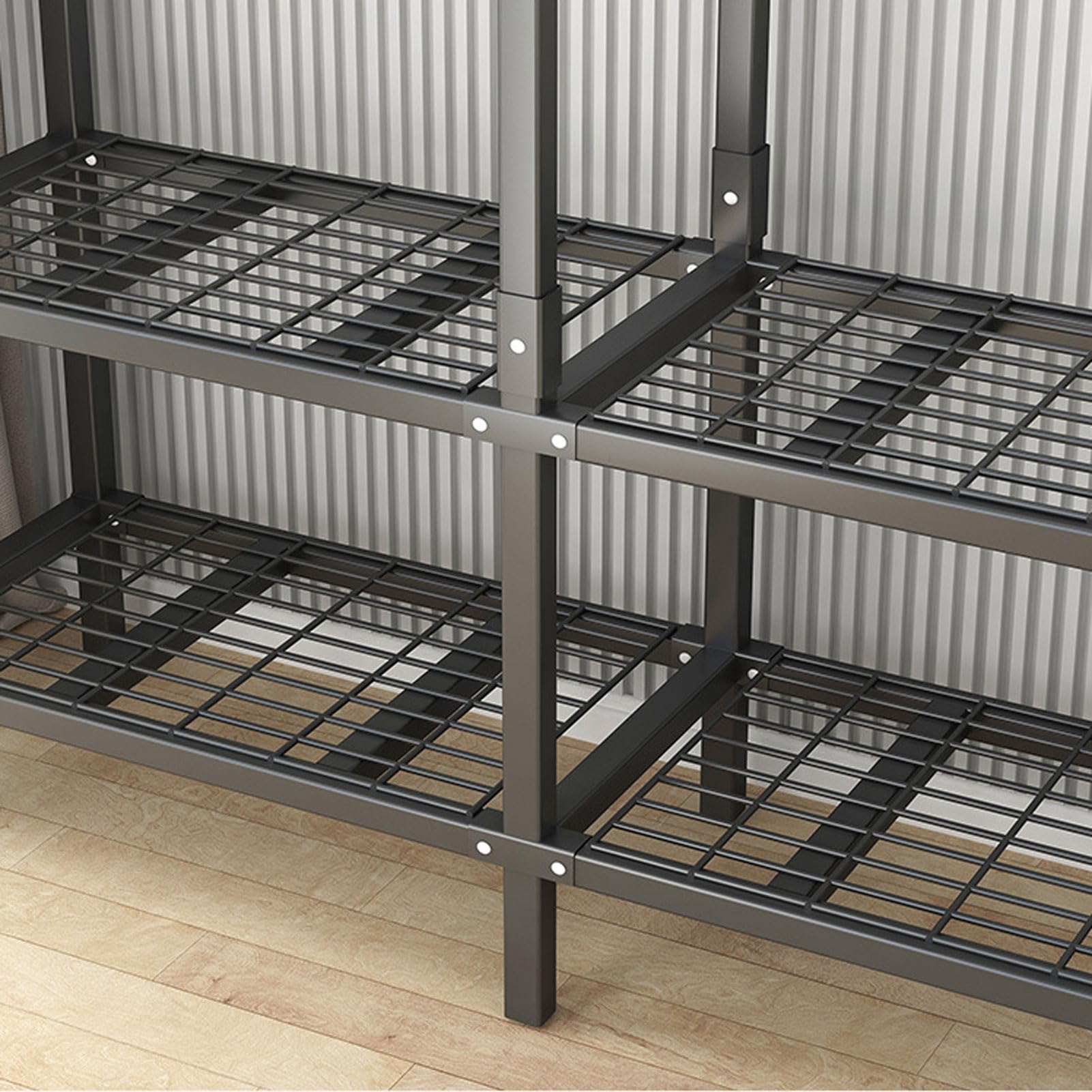 Armario de Tela con Puertas y Ruedas - Mueble de almacenaje para Dormitorio, Armario metálico portátil Impermeable con Funda de Tela de poliéster.