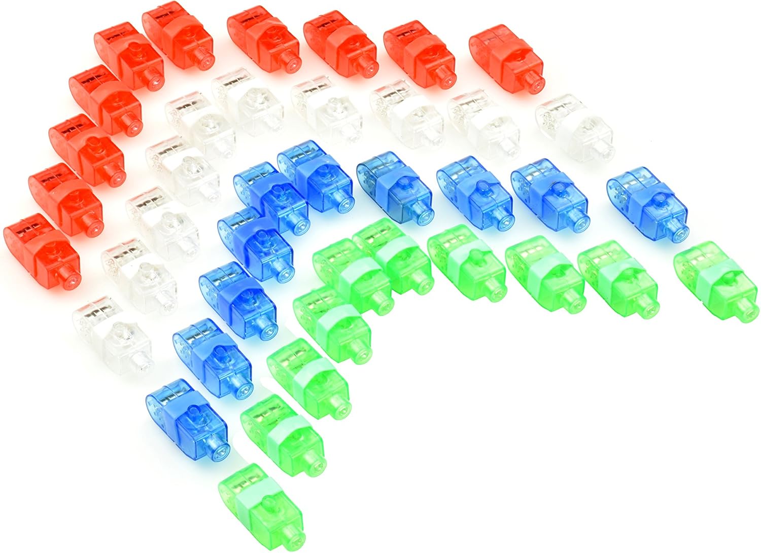 SE Rubber Band LED Finger Light Set, Blue/Green/Red/Clear (40 PC.) - FL340-40