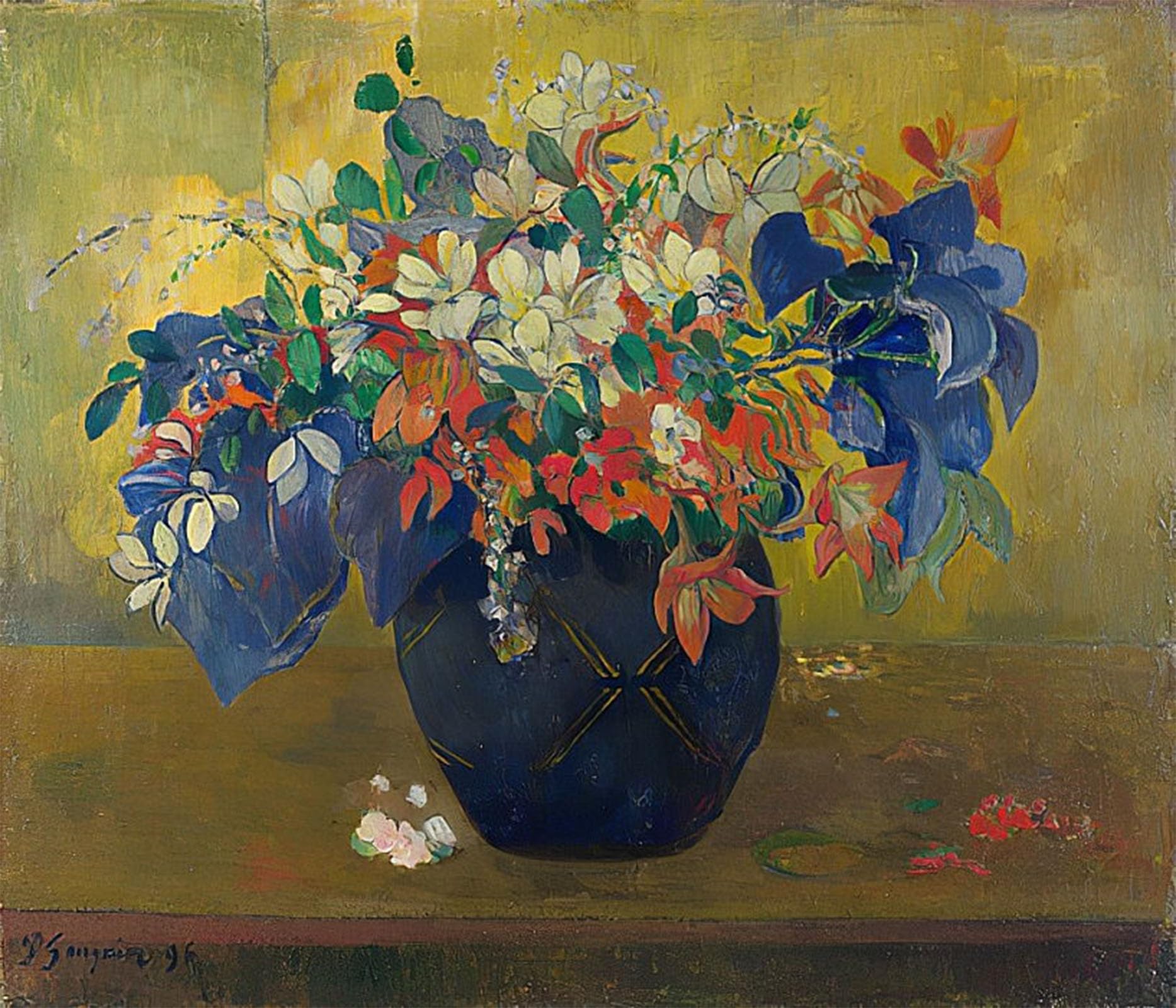 POSTERIIk Vintage Classic Picture Landscape Artwork Blumen in Einer Vase by Paul Gauguin Portrait Canvas Painting for Office Home Decor 60x90cm