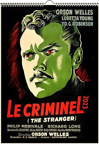 Calendario de pared 2026 13 páginas de 8 x 12 pulgadas, película negra vintage, pósteres de película de explotación retro