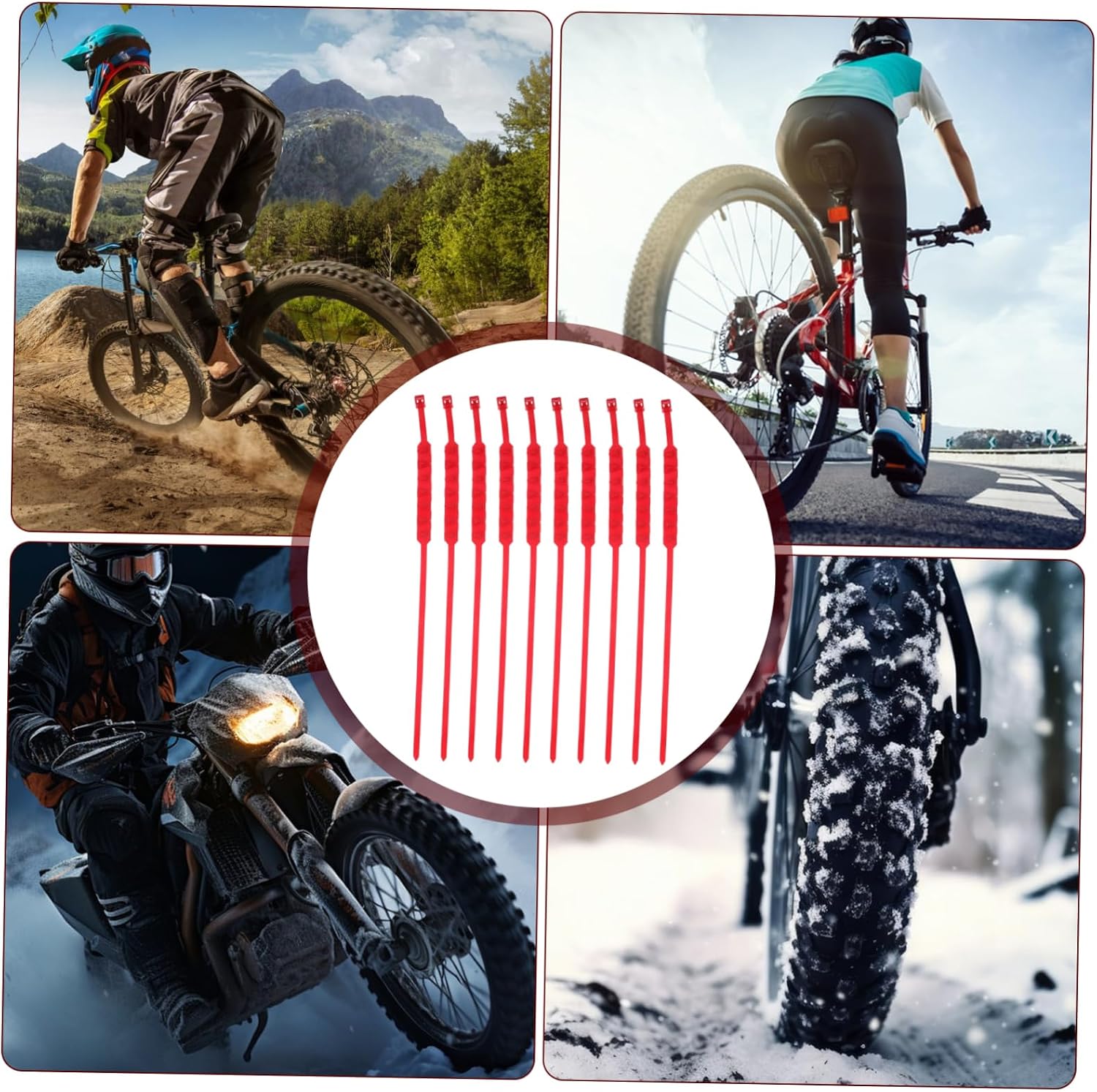 10pcs Wide Application Snow Tire Chains for Electric Scooters Bikes Motorcycles Snow Tires Skid Easy to Install