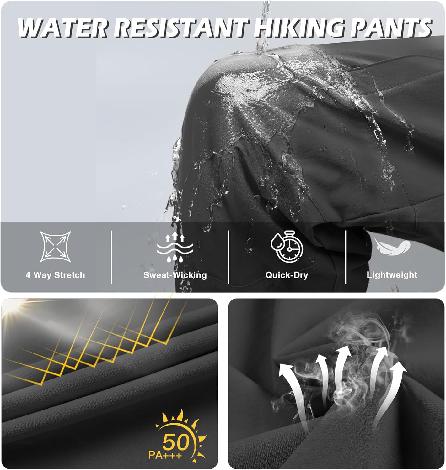 Women's Hiking Pants Water Resistant Quick Dry Lightweight Casual Cargo Pants Zipper Pockets Joggers Golf Travel HH2538 - Image 5