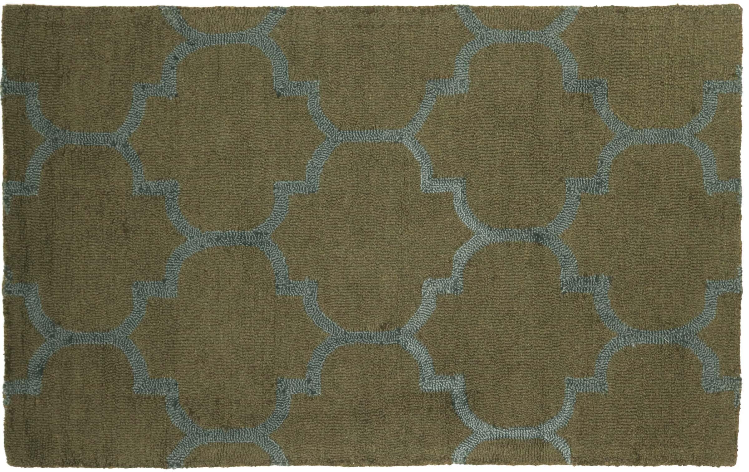 Tapis en laine gris isolant anti-bruit 100 x 150 cm ornement moderne
