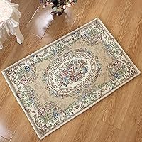 Vista 23 de Ukeler - Alfombra rústica con diseño floral para sala, dormitorio, comedor, Rústico, Rosa (Country Rose)