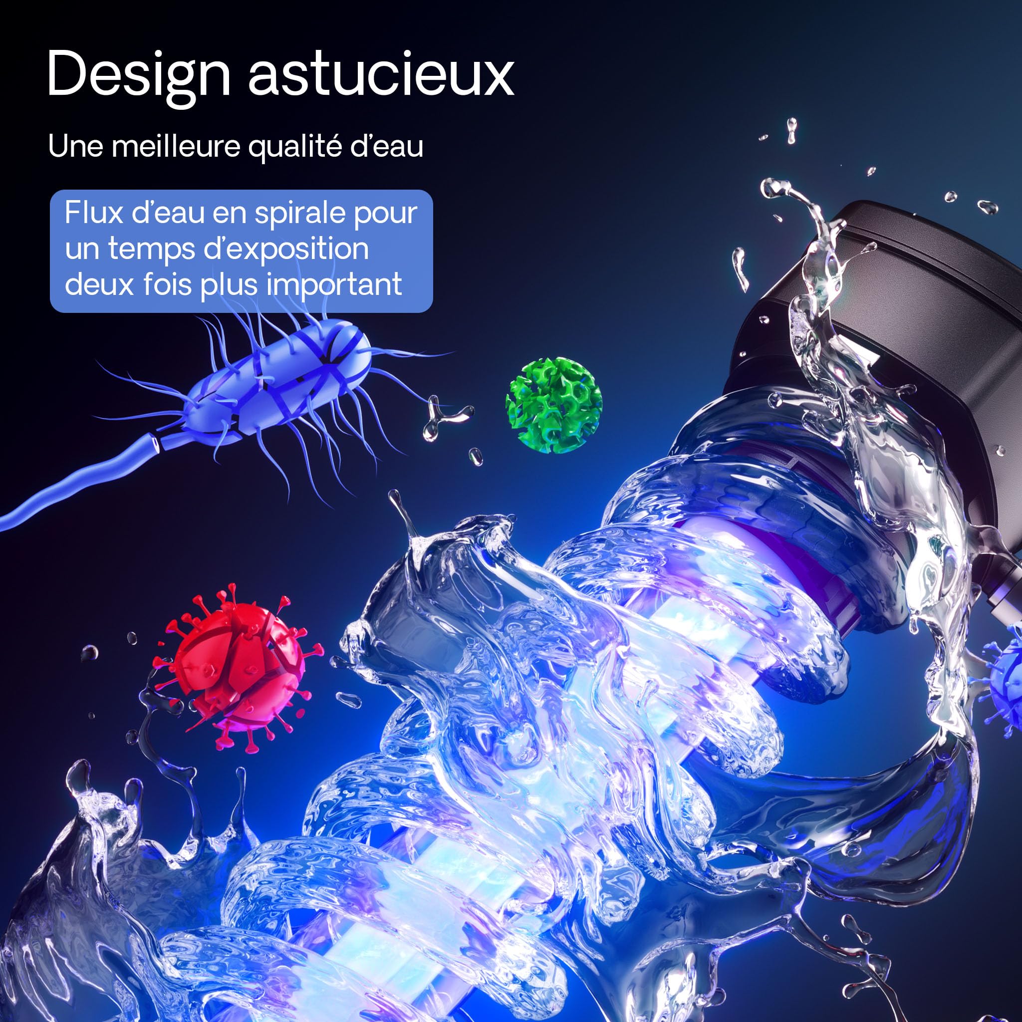 SunSun CUV-236 Stérilisateur Clarificateur de bassins ou d’étang - débit Max. de 6000 l/h - avec Lampe Rayons UV-C 36 W - pour Poissons et Plantes Aquatiques - Cours d’Eau en hélice - 4