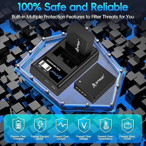 Miniatura 6 de Artman NP-W126 NP-W126S Batería y LCD Dual Cargador para X100V, X100VI, X100F, X-T100, X-T200, X-T1, X-T2, X-T3, X-T10, X-T20, X-T30 II, X-S10,