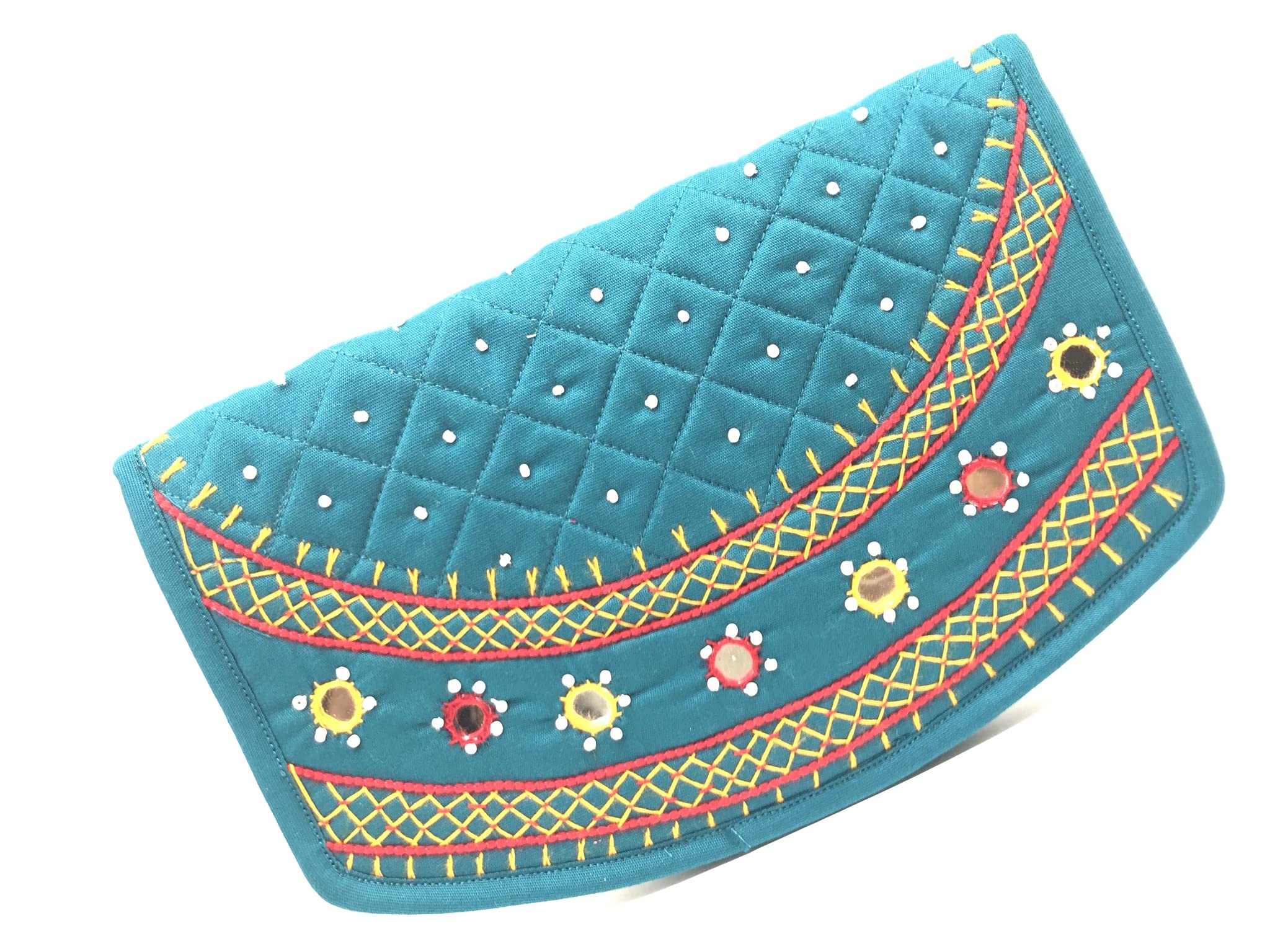 srishopify handicrafts stylish purse for girls latest Hand Clutches with phone pocket Banjara handmade Hand Purse ladies wallet (Medium Purse Rama green 8.5 Inch Original Mirror work Beads Thread) (B095LWD82H) Amazon Price History, Amazon Price Tracker