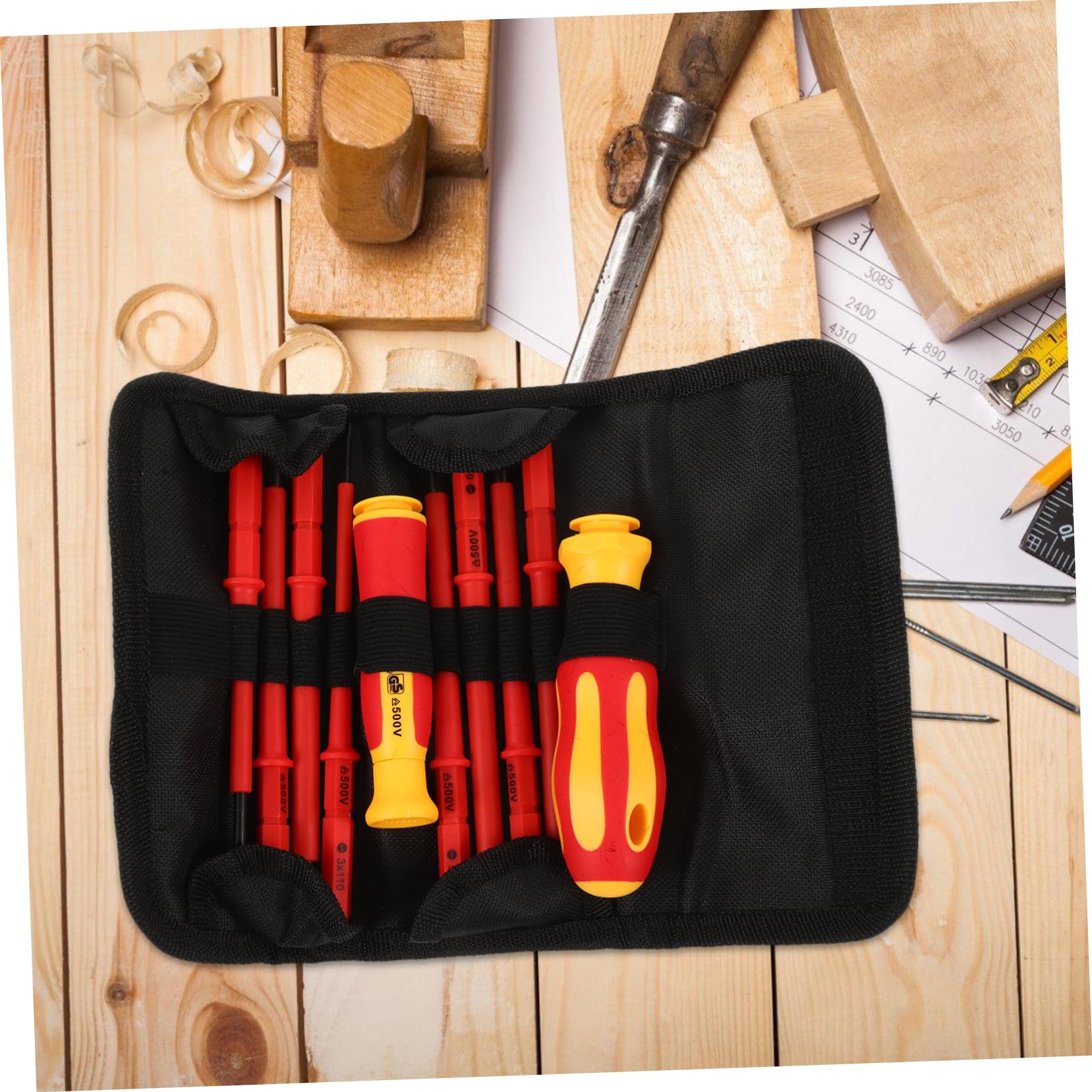 HOMSFOU 5sets Cacciaviti Isolati Per Elettricista Strumenti Di Sicurezza Per Riparazioni Elettriche Cacciavite Croce e Piatto Kit Professionale Per Uso Domestico e Lavoro Elettrico