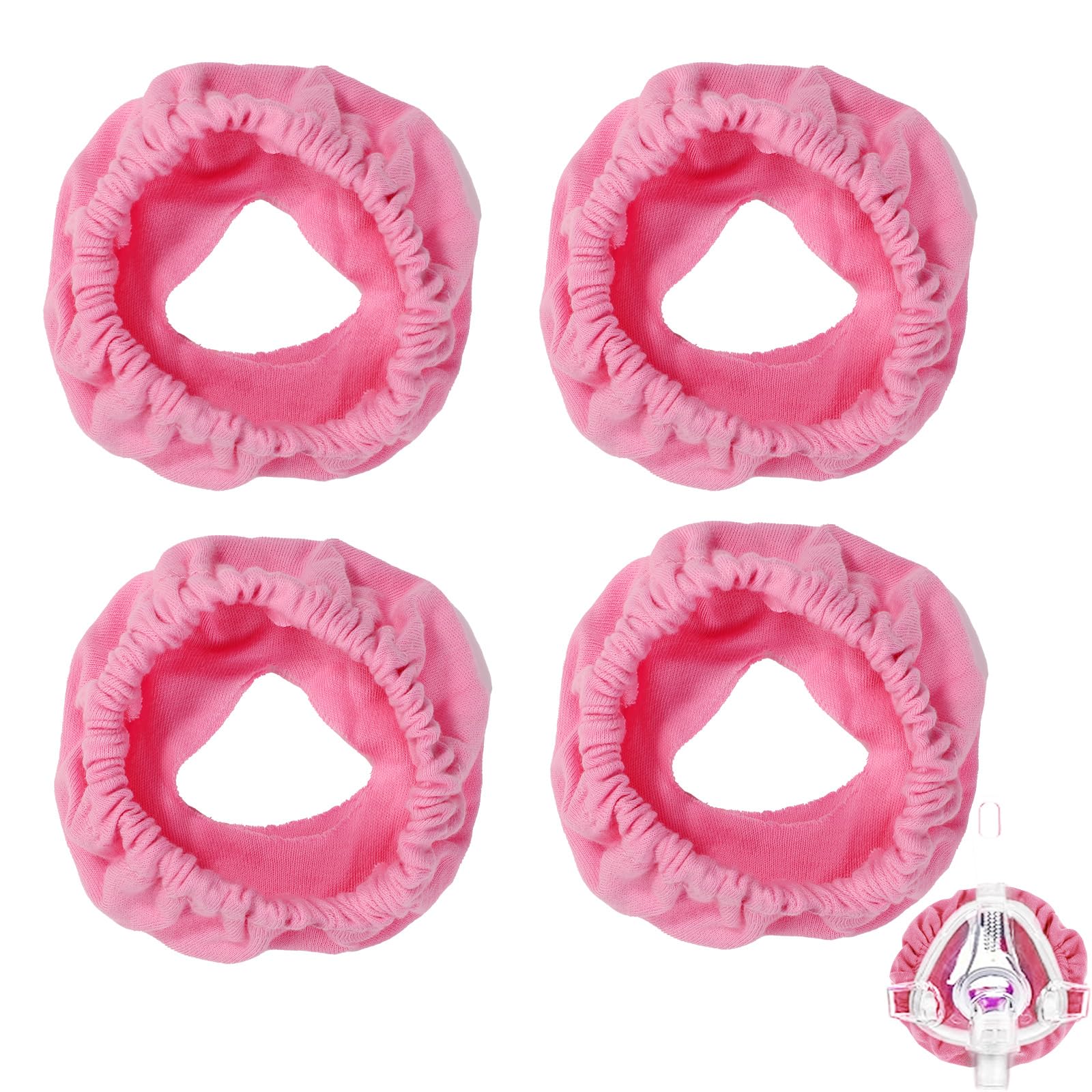 4 Housses de Masque pour la Plupart des Masques Complets, Coussins Masque Pression Positive Souples Coussinets Visage Housses Couvre-Chef à Pression Positive, Réduisant d'Indentation (Rose)