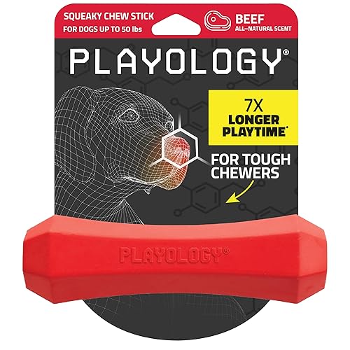 Playology Dog Toys | Durable Squeaky Chew Stick for Dogs|