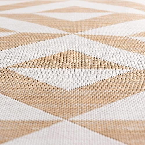 Vista 27 de Unique Loom Unique Loom Outdoor Collection - Alfombra de área - Napa (3 pies 3 pies, redonda, amarillo y aguamarina/amarillo)