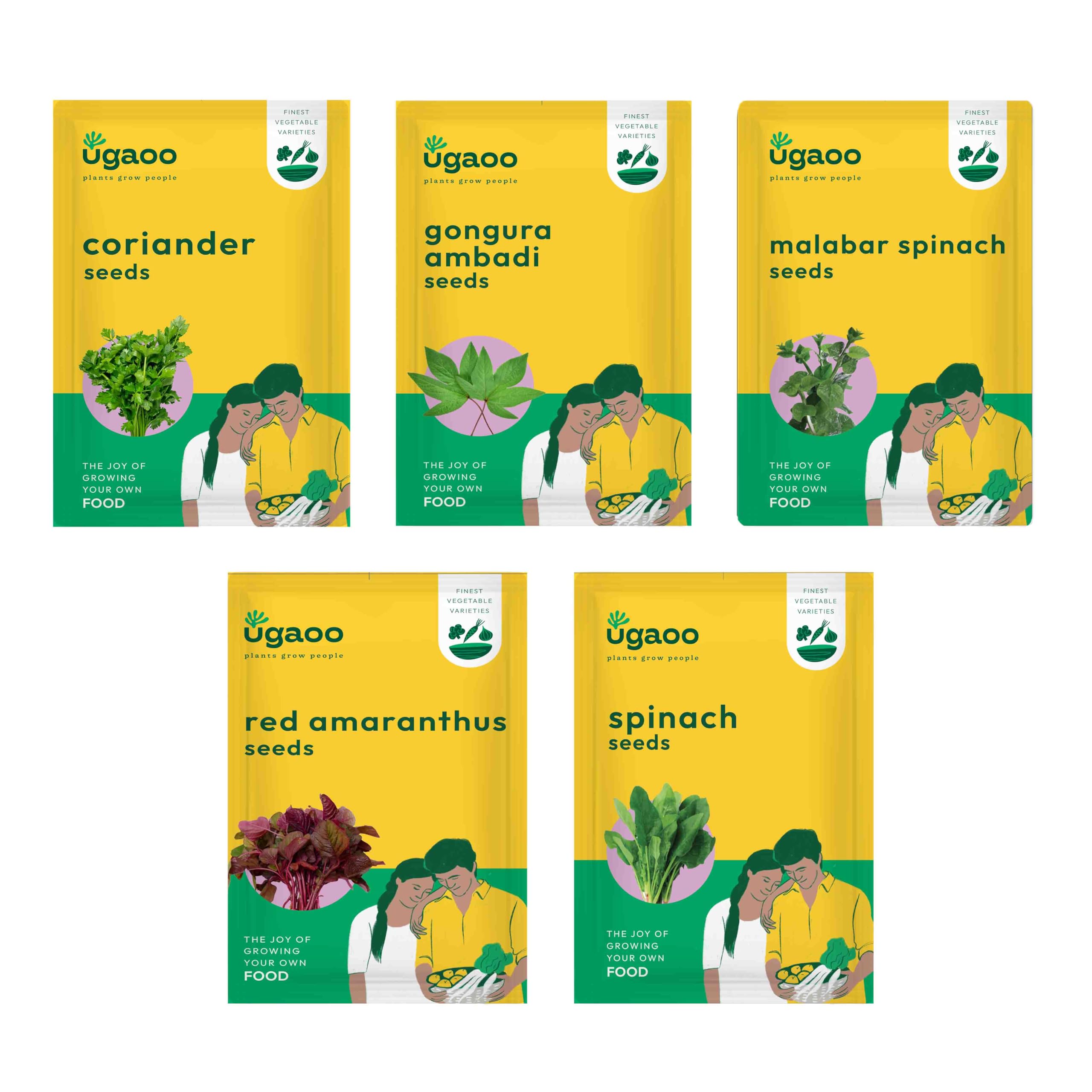 UGAOO Leafy Vegetable Seeds Bundle of 5 Packet (Spinach Seeds (Palak), Malabar Spinach Seeds (Poi Saag), Coriander Seeds, Gongura Seeds (Ambadi), Red Amaranthus Seeds (Red Math)-image-30