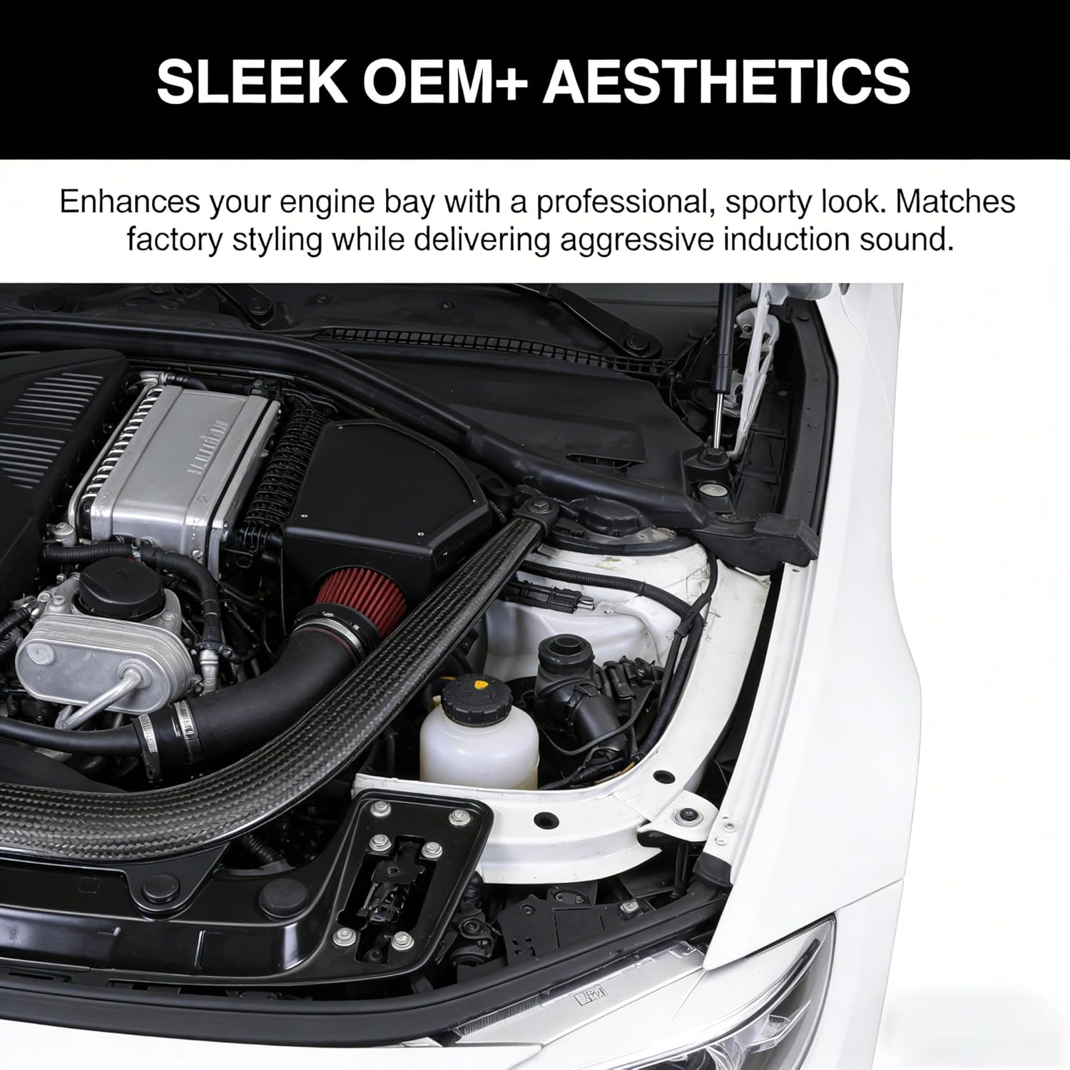 Cold Air Intake System Kit Compatible with 2018-2021 BMW X3 X4 3.0T B58 G01 G02 Chassis High-Flow Aluminum Alloy Intake with Washable Filter Increases Horsepower & Throttle Response