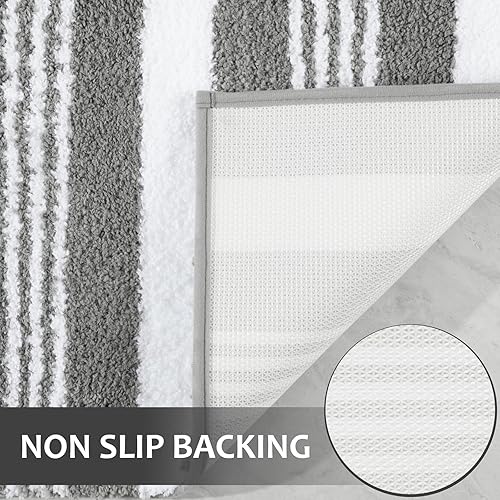 Miniatura 2 de LOCHAS Alfombras largas de baño, alfombra de baño grande de 24 x 60 pulgadas, antideslizante, absorbente, lavable, alfombra de baño de microfibra