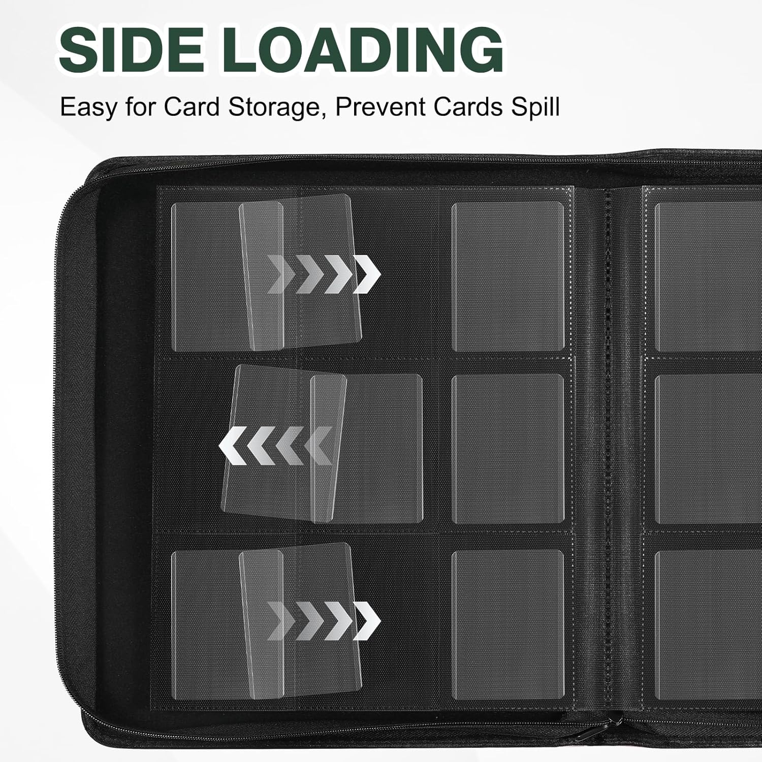 Top Loader Binder, Holds 288 Toploaders, 288 Toploaders and 288 Card Sleeves INCLUDED, 9-Pocket Top Loader Binder for 3" x 4" Rigid Toploaders, Double-Sided Card Binder for TCG, Sport Cards