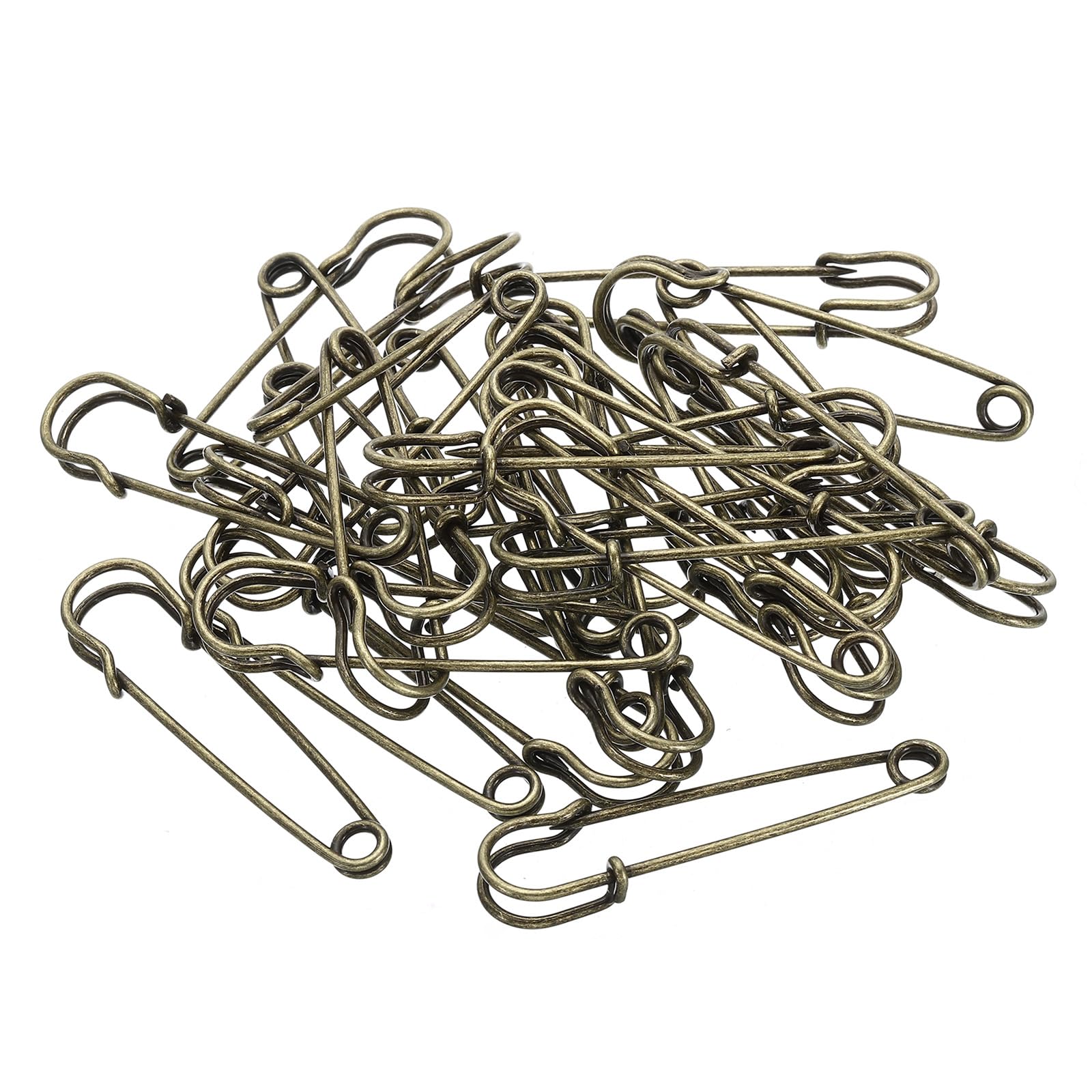 YOKIVE 32 Pcs Safety Pins, Large Metal Sewing Pins | Craft Making, Great for Clothing, Knitting, Sewing (Bronze Tone, 2.76-Inch)