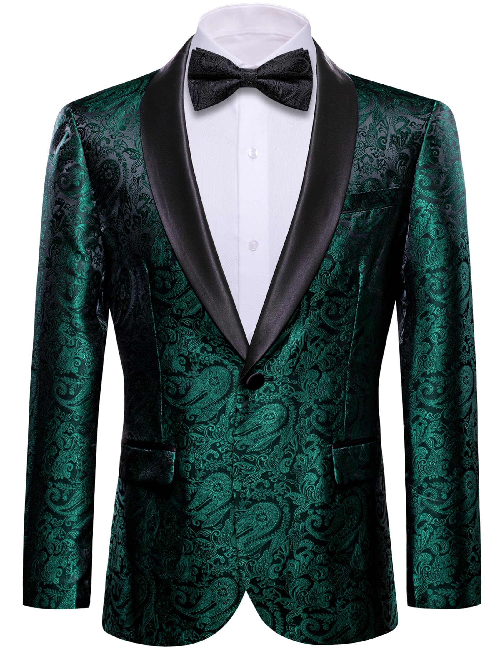 Barry.Wang Blazer for Men Paisley Sport Coat Lightweight Suit Jacket Regular Tuxedo Flower Mardi Gras Carnival Gift