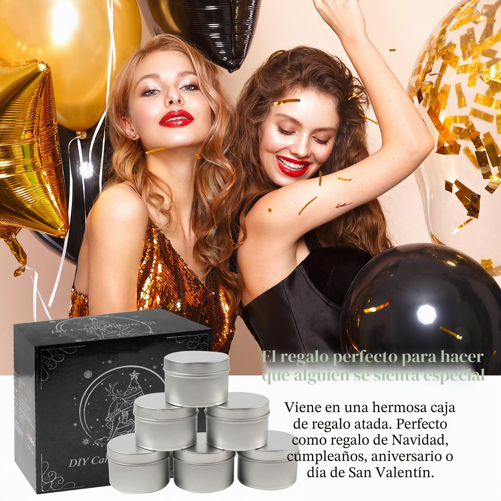 TEPENAR Kit de fabricación de velas DIY – Juego de velas perfumadas con cera de soja y abejas, latas de vela plata, soporte para mecha, cera de abejas, olla de fusión como regalo para adultos