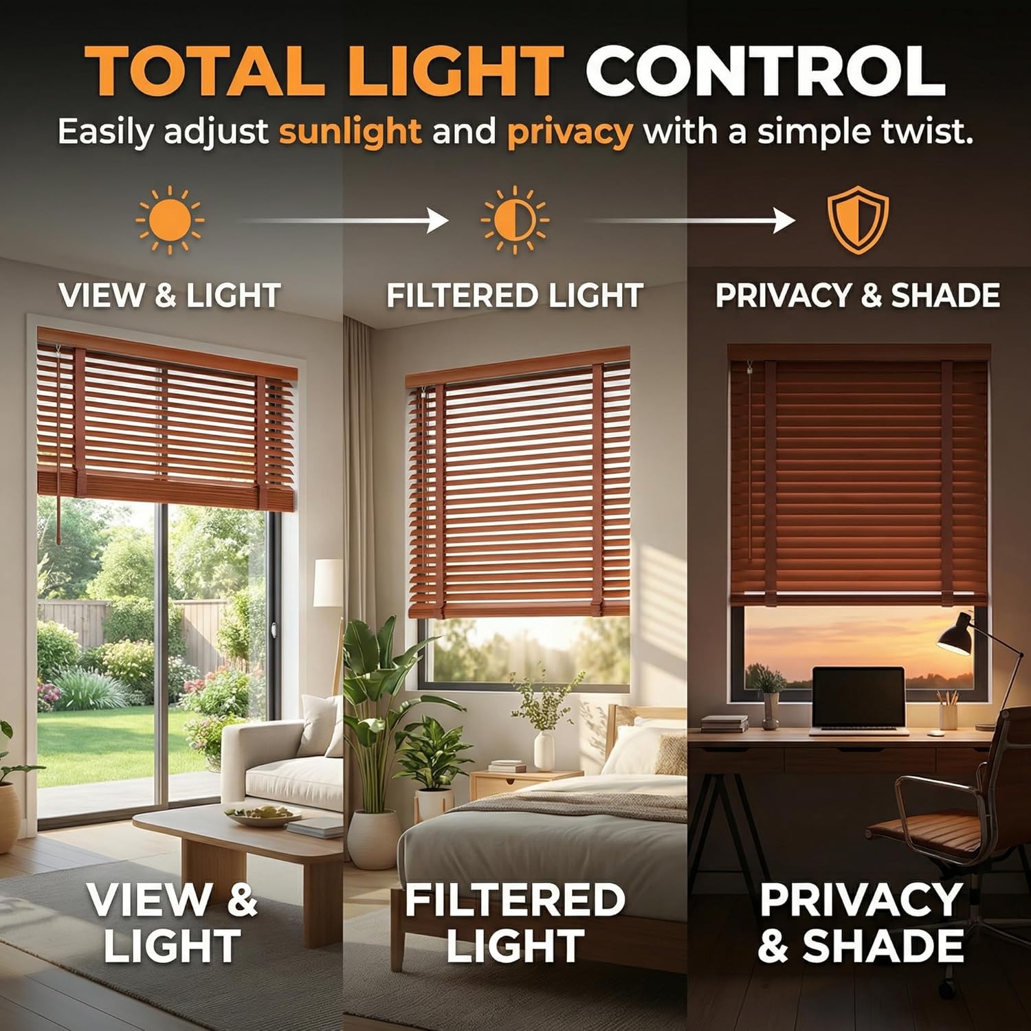 Cordless 2" Slats Wood Blinds for Indoor Windows with Classic Valance, Custom Room Darkening Solid Wooden Venetian Horizontal Blinds & Shades for Indoor Windows, Office, Living Room, Bedroom