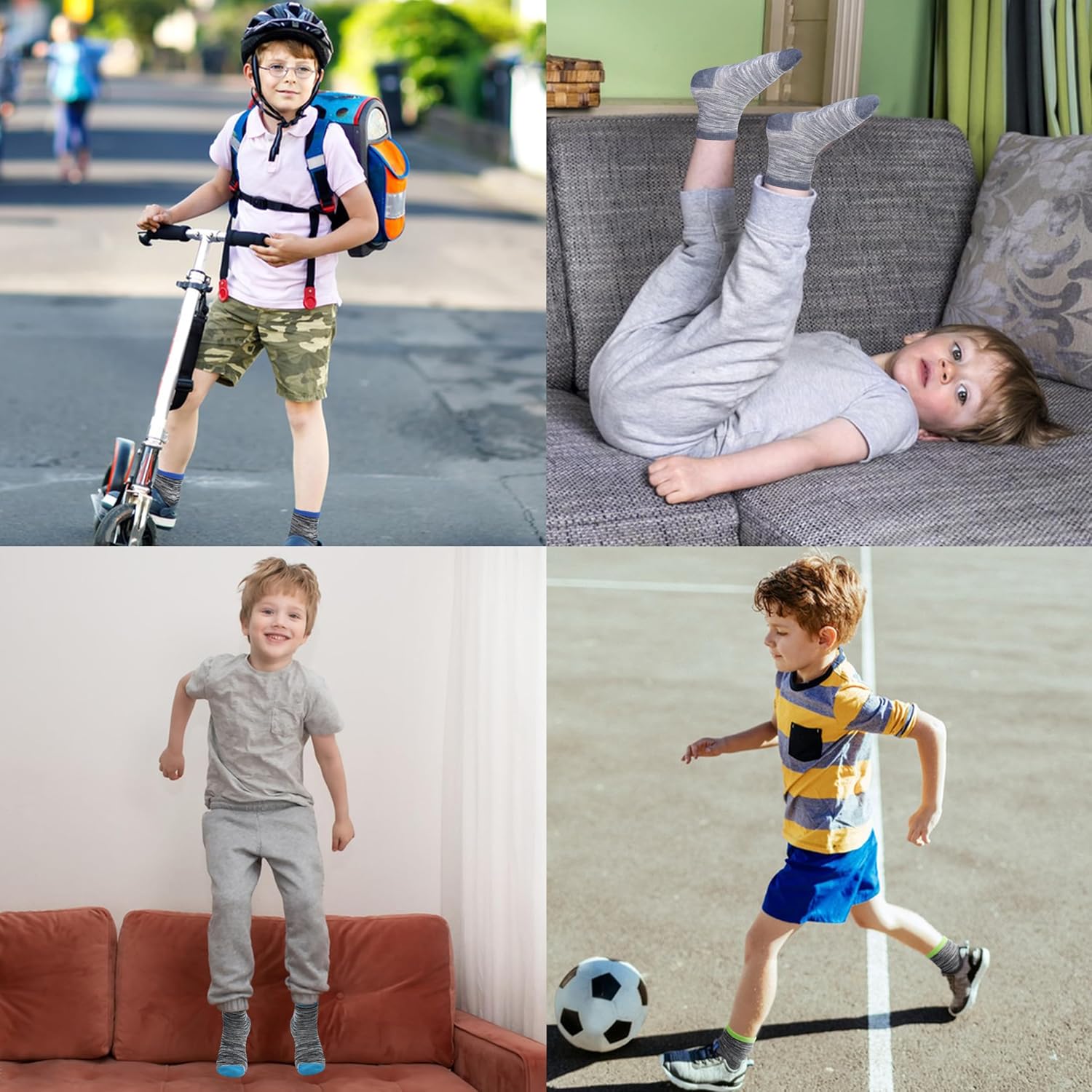 ZERULETS Toddler Kids Boys Girls Crew Athletic Half Cushion Socks - 12 Pairs for Children 1-14 Years