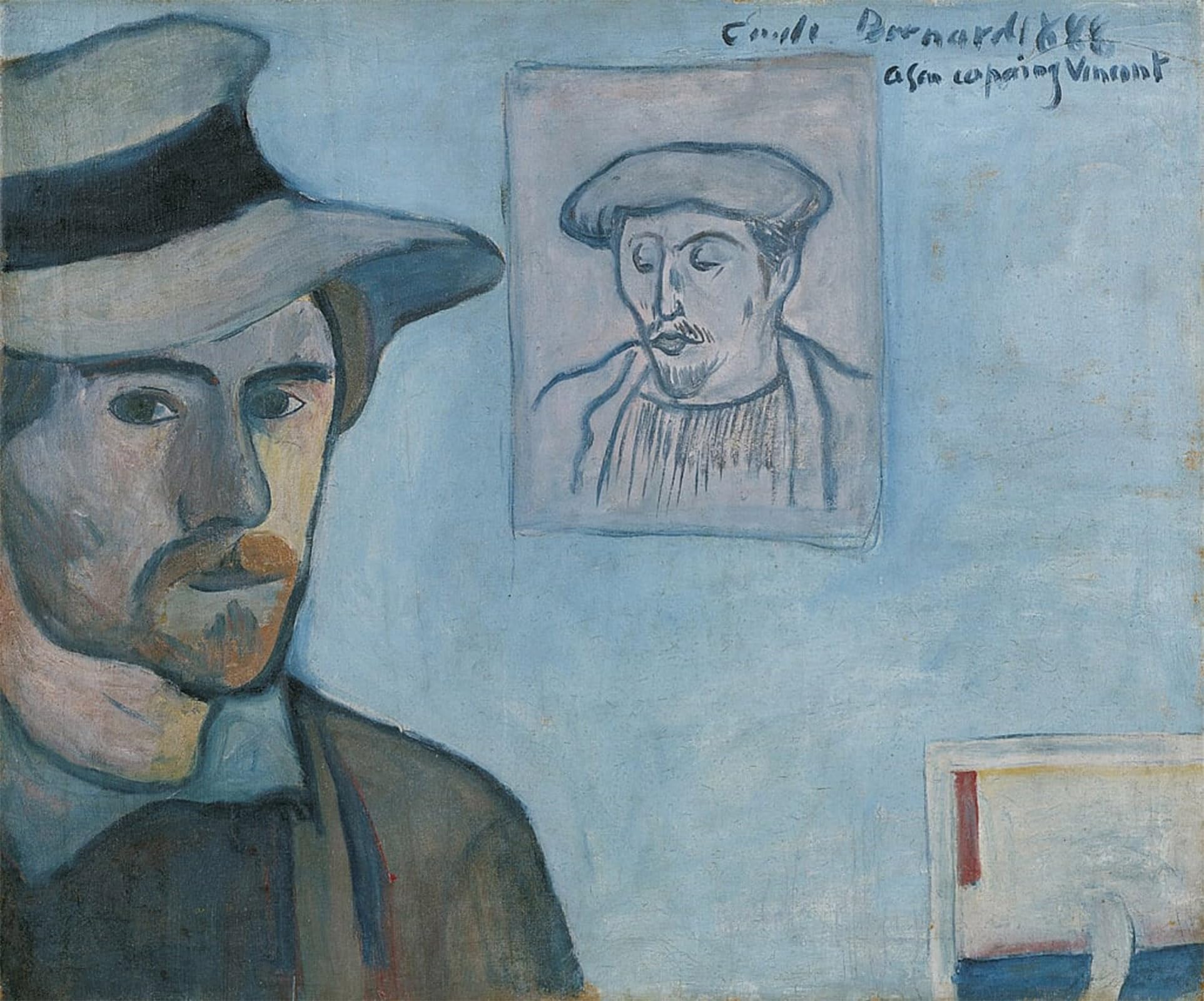 ARTXLXXBN Famous Painting Art Wall Decor Abstract Art Picture Self portrait with Portrait of Gauguin by Emile Bernard Animal Pictures for Home Decor 60x90cm