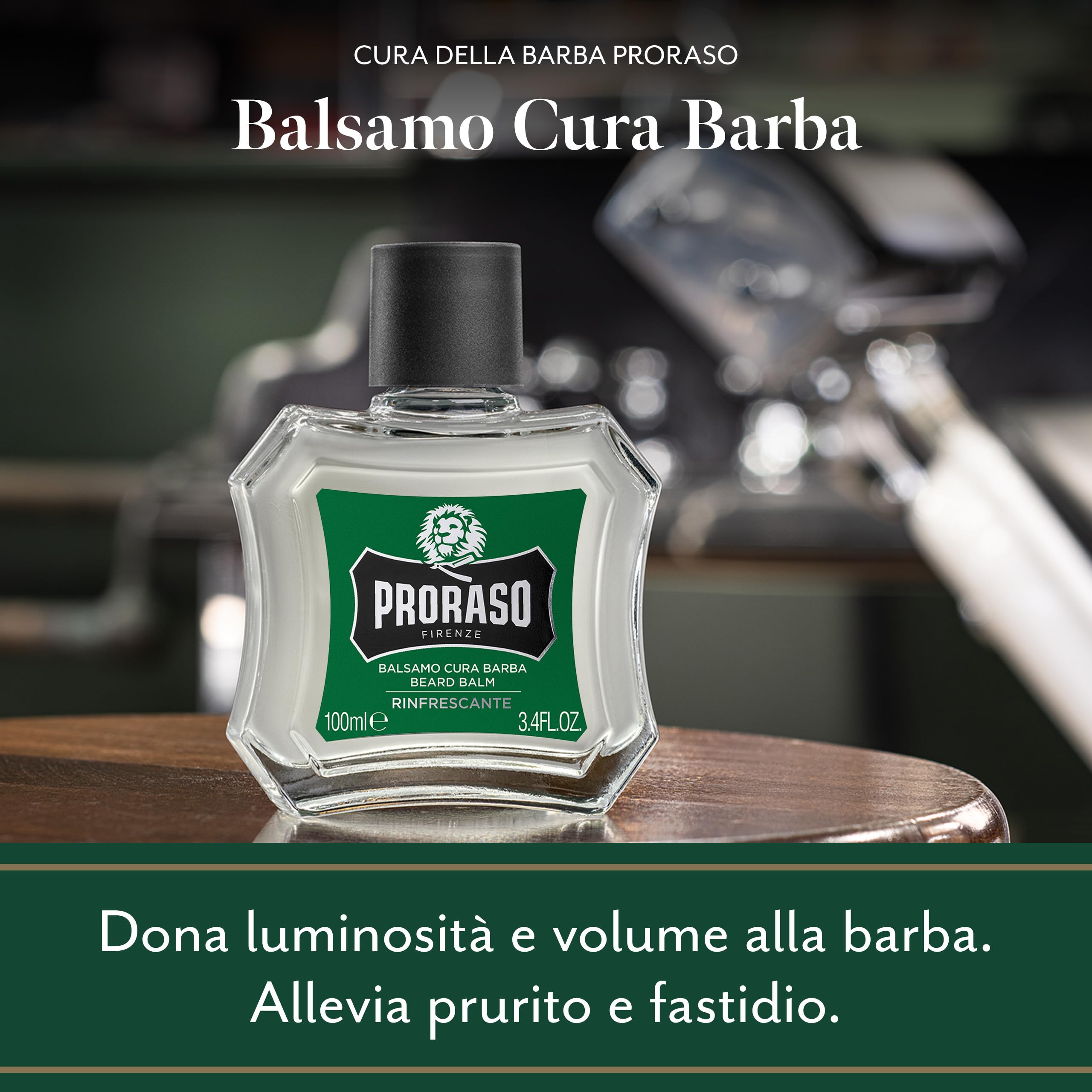 Proraso Balsamo Cura Barba Rinfrescante, 100ml, Balsamo barba uomo per nutrire e ammorbidire la pelle ottenendo immediato sollievo, Made in Italy