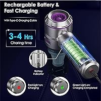 Vista 6 de 4-in-1 Handheld Cordless Car Vacuum Cleaner, 84000 RPM High Power Air Blower, inflator deflator & Mini Car Vacuum Cleaner for Home, Office &