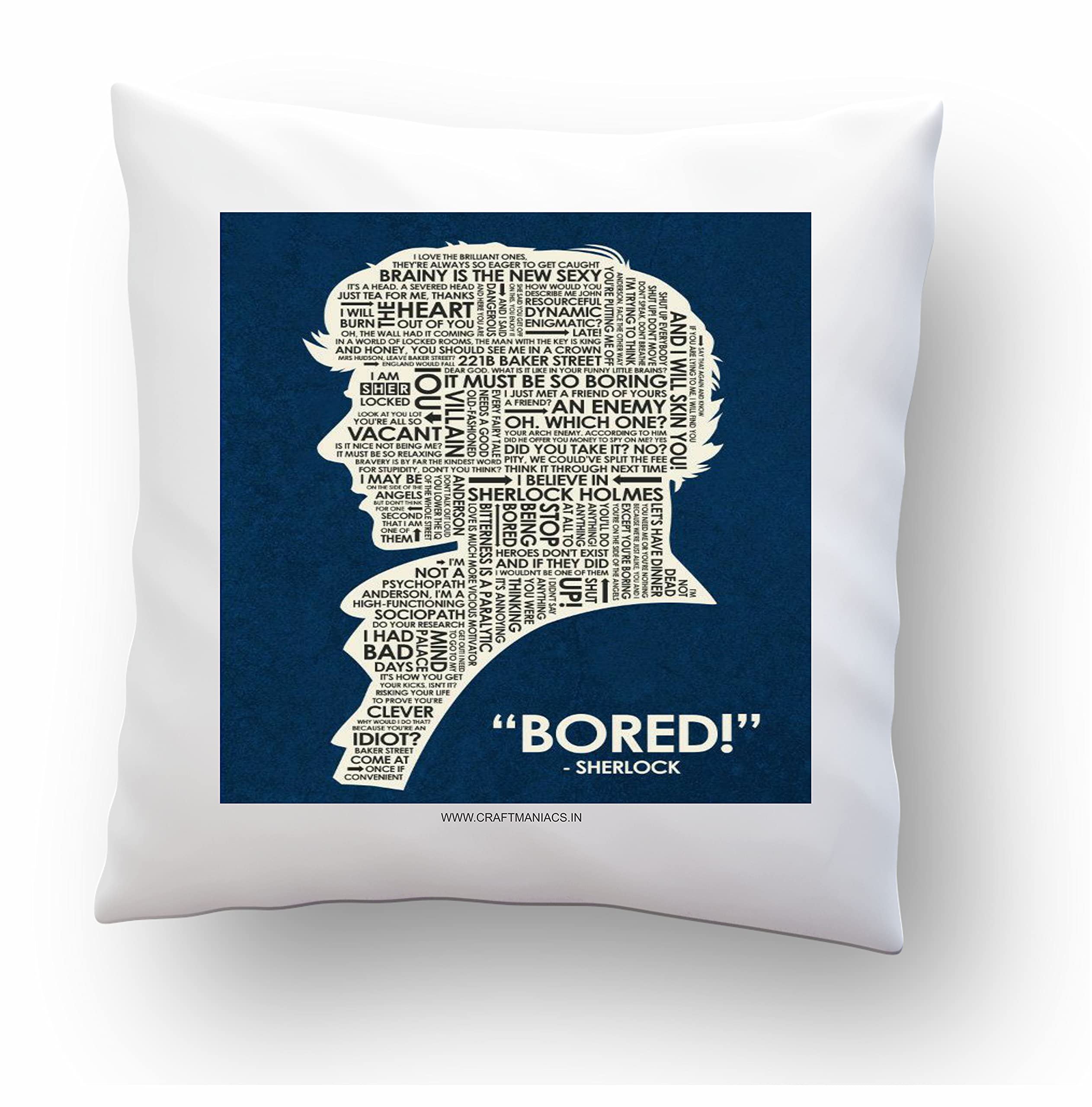 CRAFT MANIACS Sherlock Baker Street 16*16 INCHES Pillow with Filler | Merch for Sherlock H Lovers