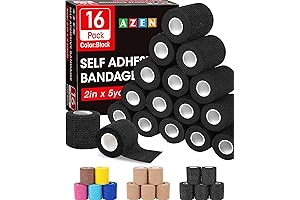 AZEN 16 Pack Self Adhesive Bandage Wrap Black