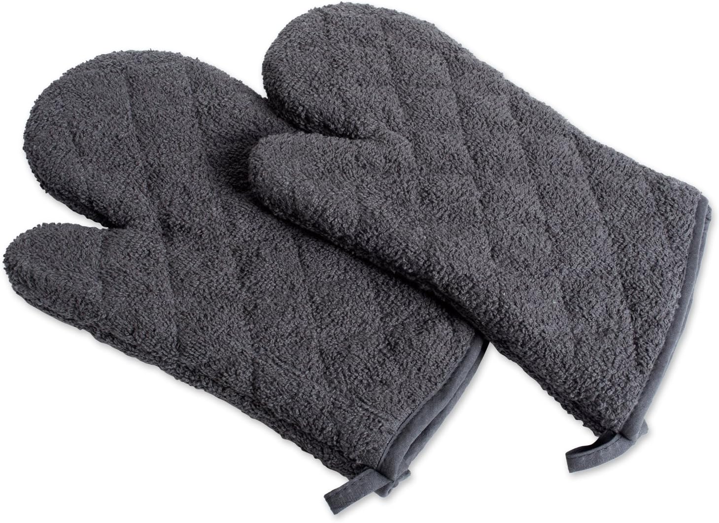 DII Cotton Terry Oven Mitts, 7 x 13 Set of 2, Heat Resistant and Machine Washable Kitchen Gloves for Cooking and Baking-Mineral Gray - Amazon product rated Grade B