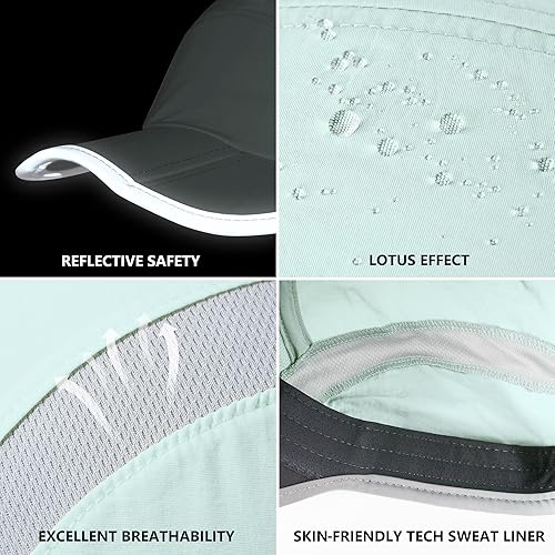 Miniatura 30 de GADIEMKENSD Sombrero reflectante plegable para exteriores, diseño sin estructura, protección solar UPF 50+, sombreros deportivos para mujeres