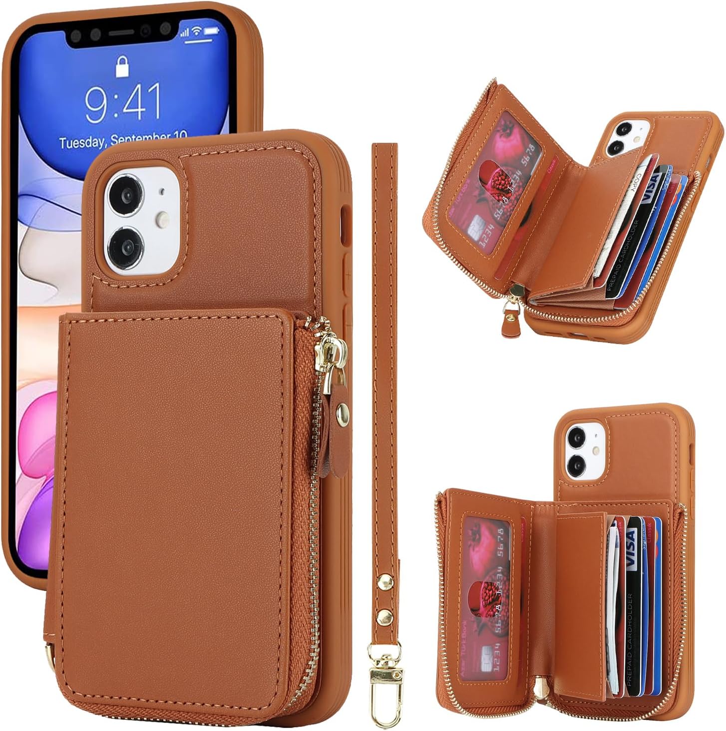 SunYoo for iPhone 11 Case with Card Holder for Women, for