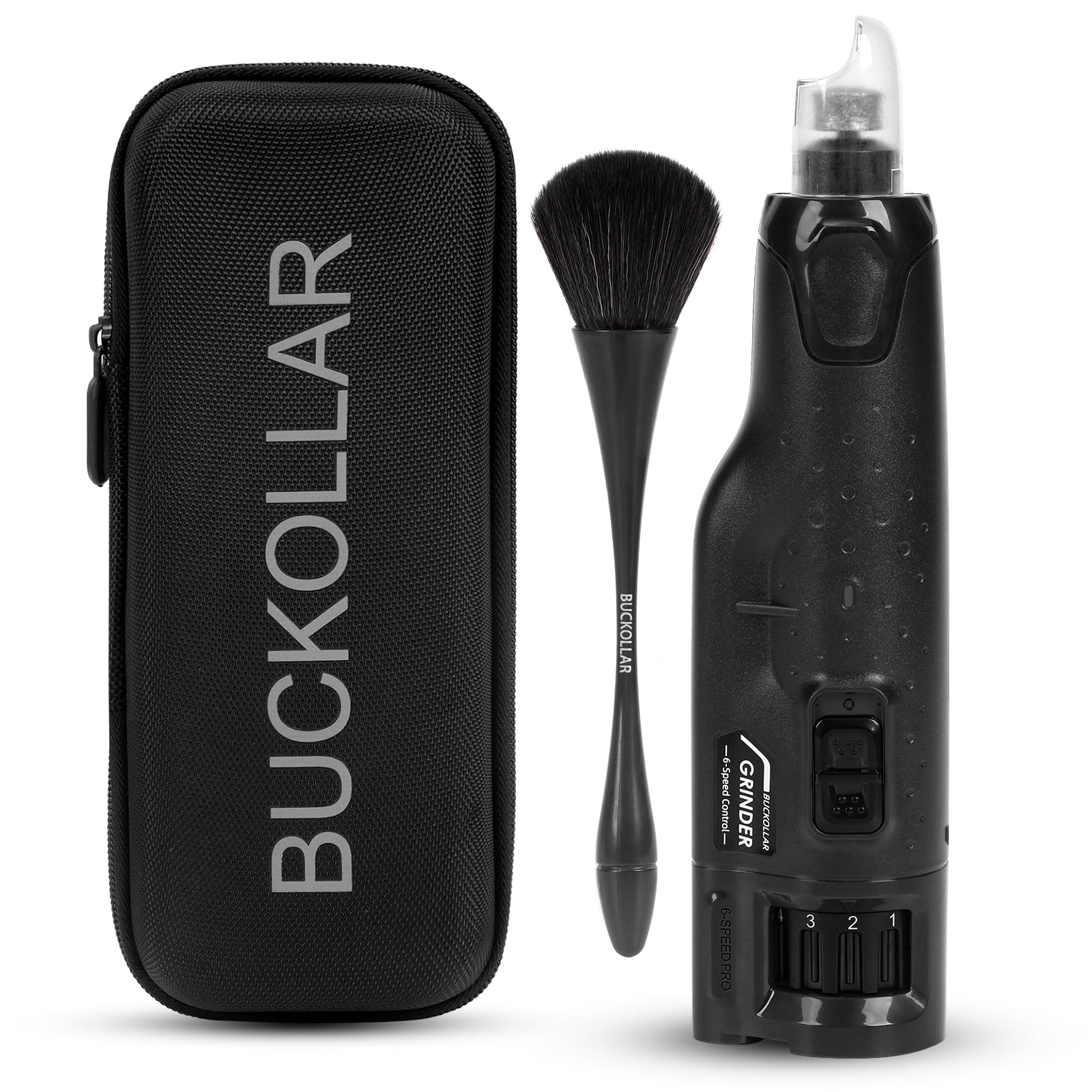 6-Speed Quiet Dog Nail Grinder with LED Light, Low-Vibration Electric Pet Nail Trimmer for Dogs and Cats, Safe Grooming Kit for Beginners, Complete Set with Storage Case