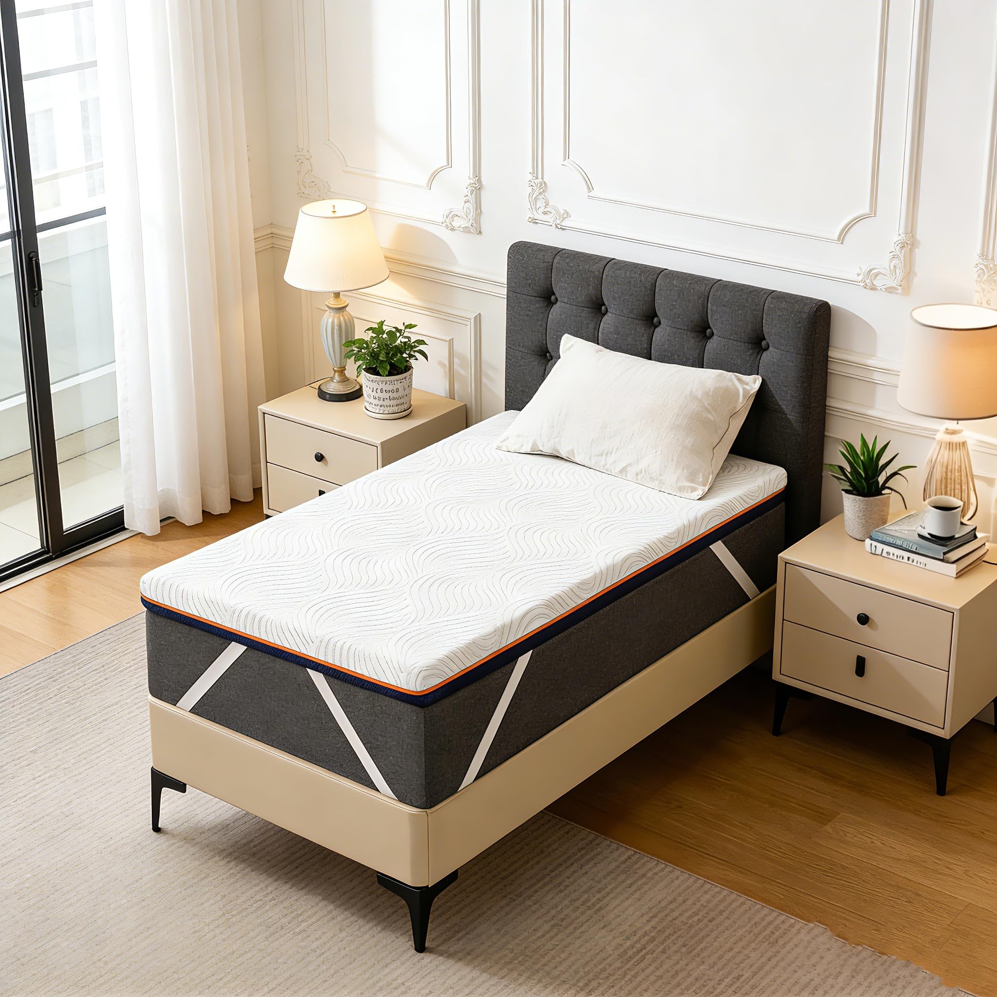 Solviente Premium Topper Memory Foam & Kaltschaum, Orthopädisch & Atmungsaktiv