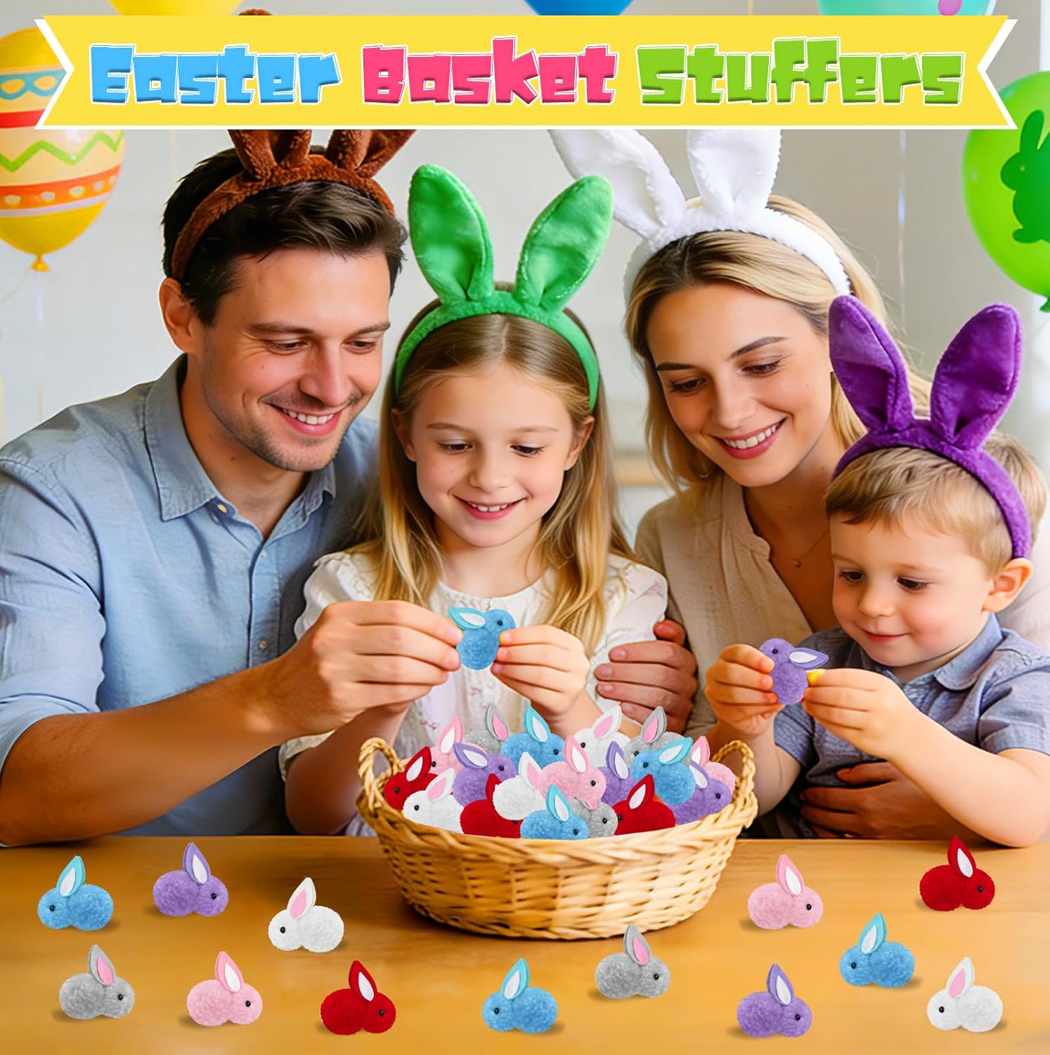 Easter Egg Fillers, Easter Basket Stuffers for Kids - 24 Pcs Mini Easter Plush Bunny Stuffed Animals, Party Favors for Toddlers Boys Girls, Bulk Small Toys for Classroom Prize Box, Goodie Bag Stuffers