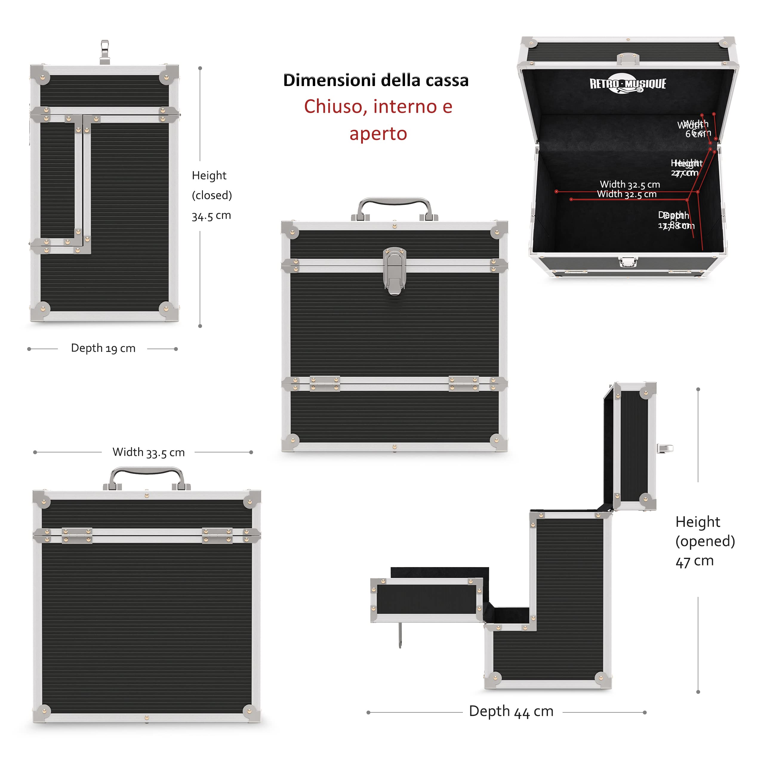12" vinile Record Custodia di Immagazzinaggio con Unique Pieghevole Anteriore Flap, Contiene fino a 40 LP Include 40 vinile Record Maniche Esterne (Noir)