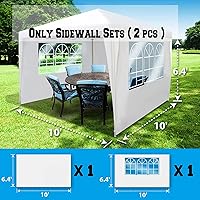 Vista 7 de BenefitUSA Paredes laterales de 10 x 6.4 pies, tamaño para tienda de campaña al aire libre, carpa de glorieta desplegable
