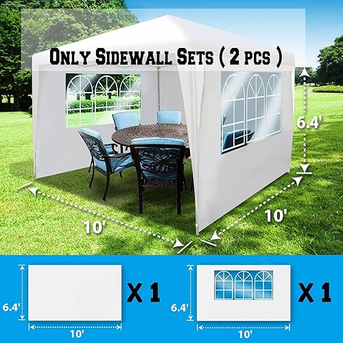 Miniatura 7 de BenefitUSA Paredes laterales de 10 x 6.4 pies, tamaño para tienda de campaña al aire libre, carpa de glorieta desplegable