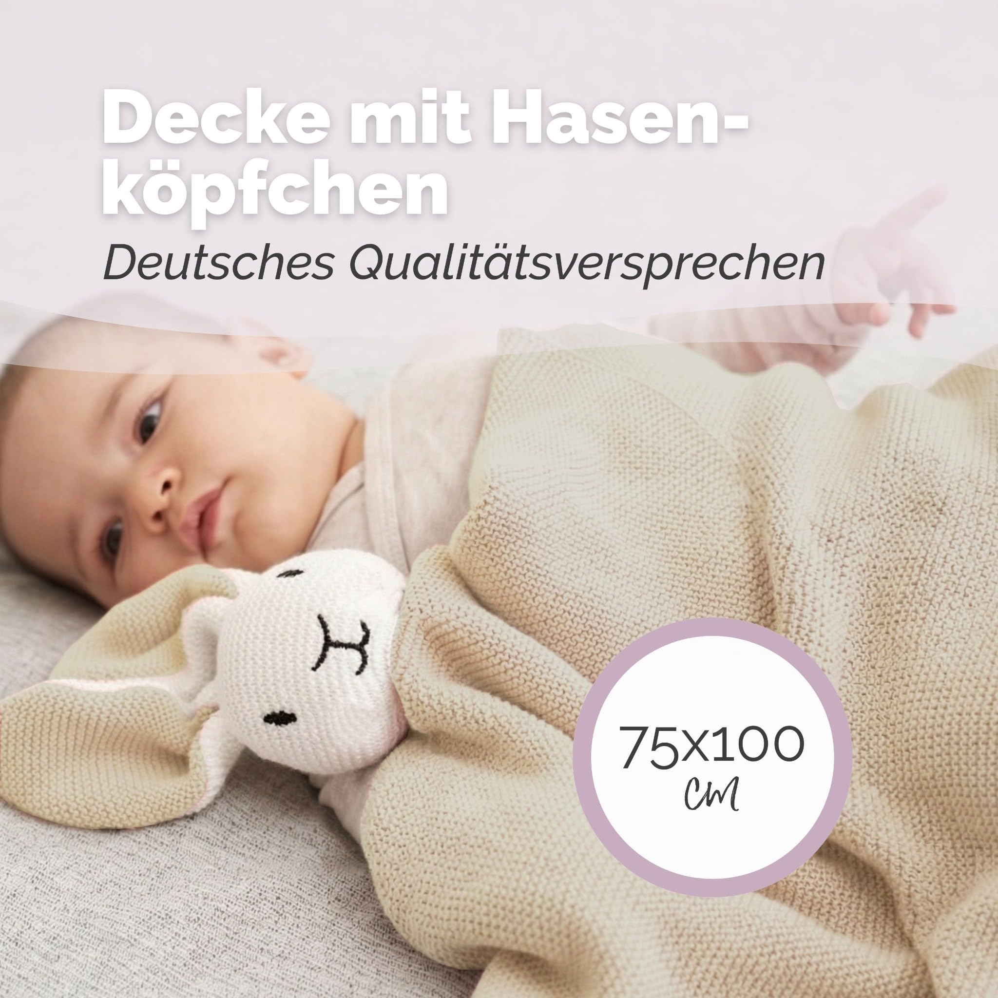 Livella 2-in-1 Babydecke & Kuscheltuch Hase – 75x100 cm, 100% Bio-Baumwolle