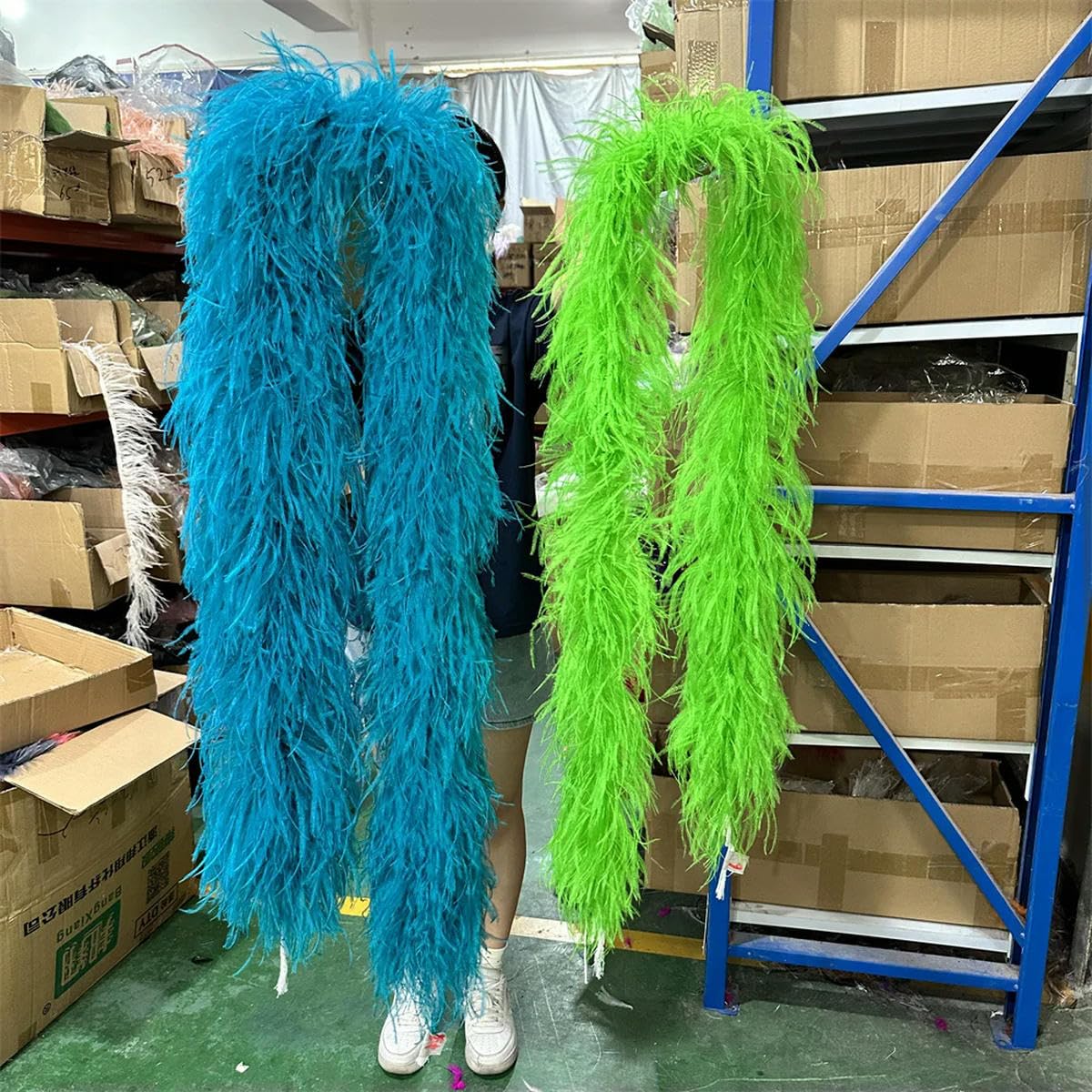 6PLY Boa di Struzzo Decorazioni per Abiti Accessori Abbigliamento in Edge Soffice Scialle Verde Boa di Struzzo 6 ply-25-6PLY 2M