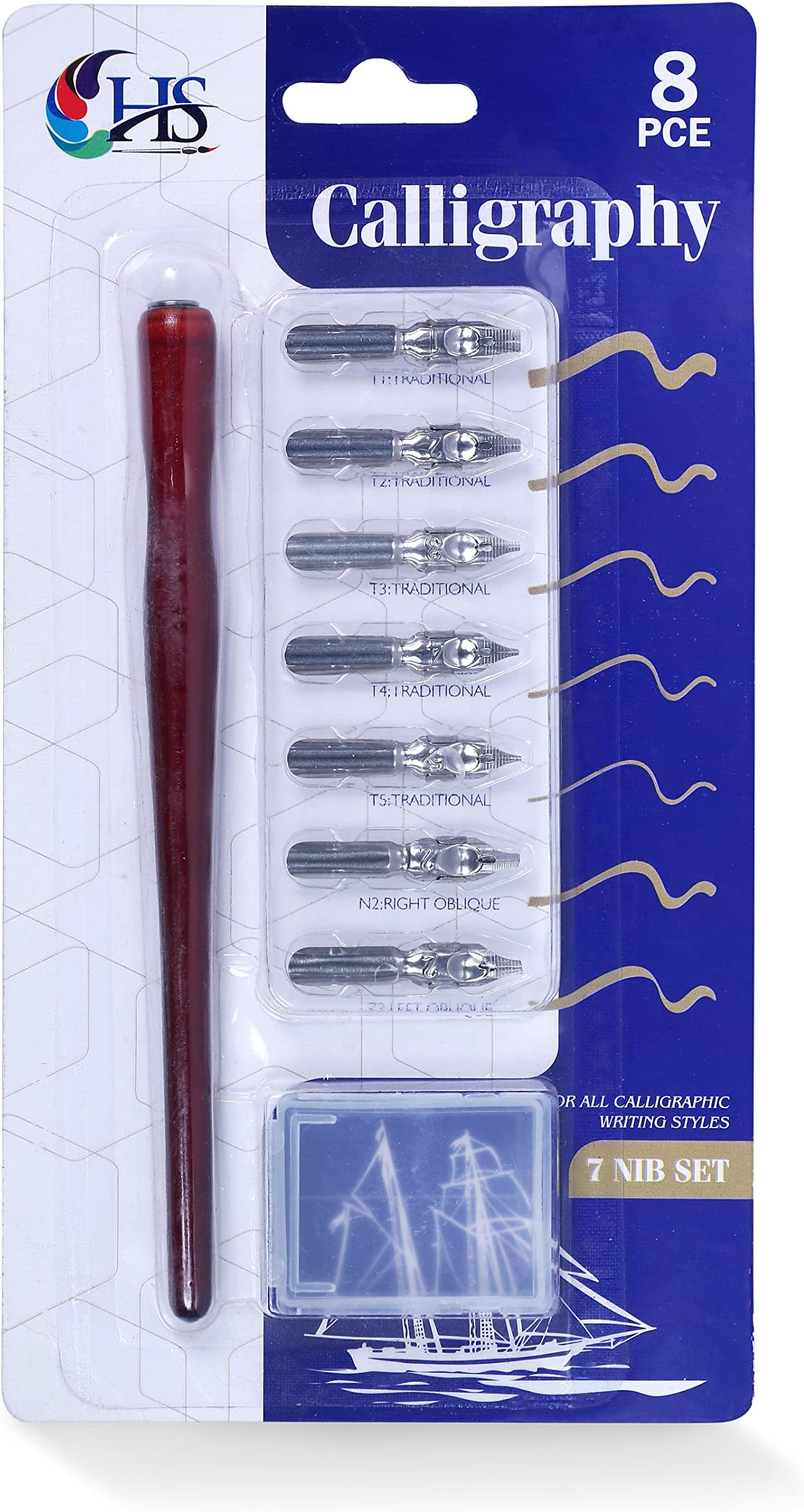 Hs Calligraphy Pen Set (Calligraphy Dip Pen With 7 Nibs)|Assorted