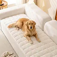 Couch Cover for Dogs Pet Couch Cover for Sofa Washable Dog Sofa Covers Couch Protector for Cushion Fuzzy Non Slip Couch Slipcover for Pets, Dogs (Light Beige1,1 PC/27.6x70.9in)